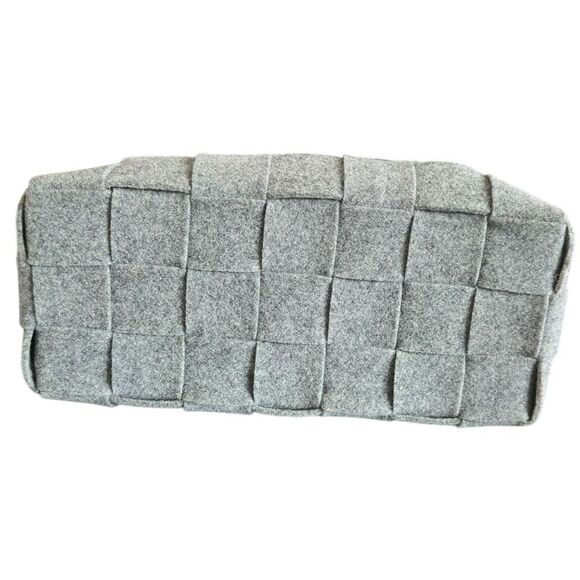 Alma Tonutti Grey Zipper Wool Woven Tote Handbag, Made In Italy Satchel  ***Item - Picture 3 of 10